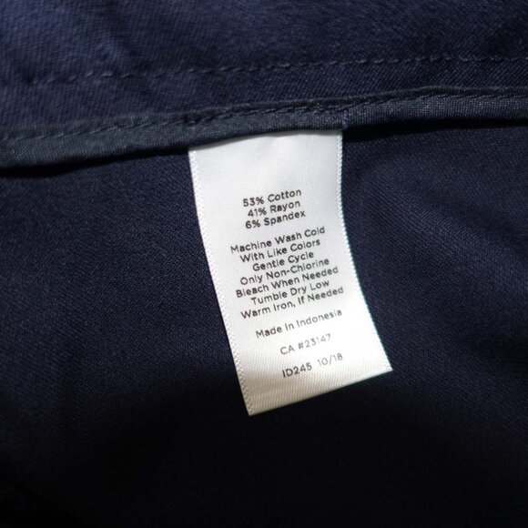 Talbots Women's Chatham Ankle Slim Pants Size 10 NWT Navy Blue High Rise Cotton - Picture 5 of 8